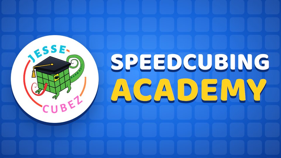 The Speedcubing Academy logo, a chameleon cube in a graduation cap