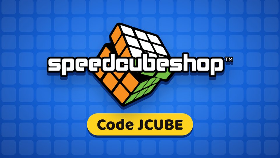 The SpeedCubeShop logo with code JCUBE