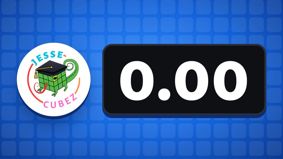 The Speedcubing Academy logo beside a timer reading 0.00